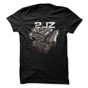 2JZ Motor Engine Graphic Tee Car Enthusiast JDM Toyota Supra Turbo Racing Shirt